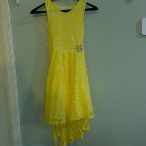 Yellow high-low dress